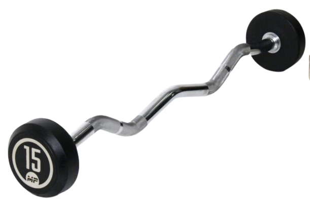 Rubber vaste curl halterstang 15 kg