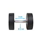 MP1012 Ronde rubber dumbbell 20kg per stuk