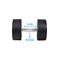 MP1012 Ronde rubber dumbbell 26kg per stuk