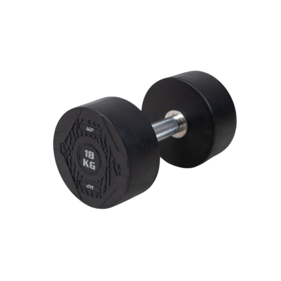 MP1012 Ronde rubber dumbbell 18 kg per stuk