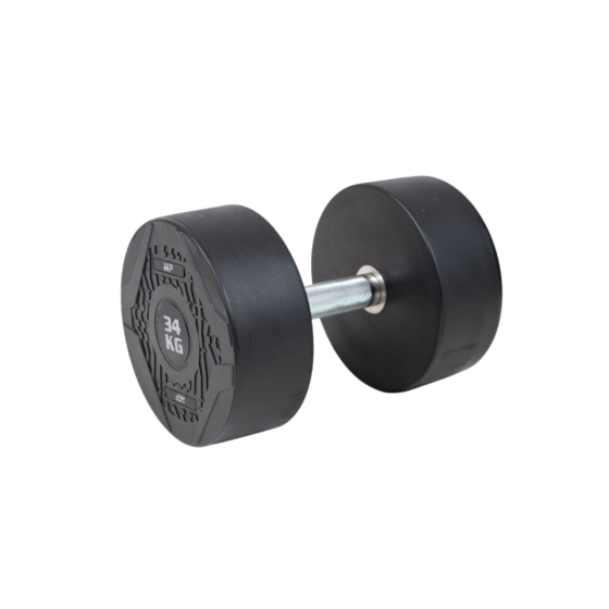 MP1012 Ronde rubber dumbbell 34kg per stuk