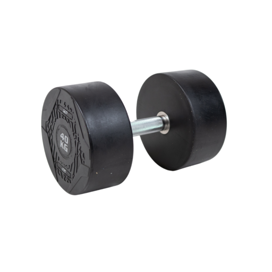 MP1012 Ronde rubber dumbbell 40kg per stuk