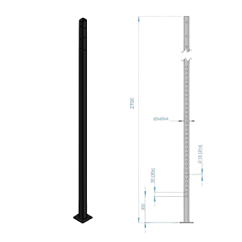 MP254 Staander 270 cm 60 x 60 mm Breed