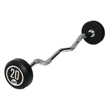 Rubber vaste curl halterstang 20 kg