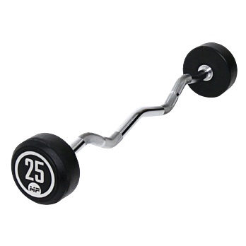 Rubber vaste curl halterstang 25 kg